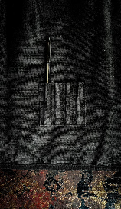 Black canvas knife roll